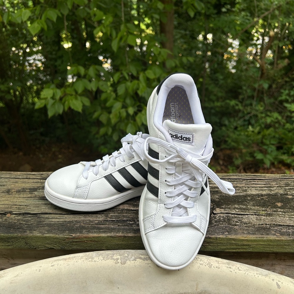 Adidas White and Black Sneakers Classic Design